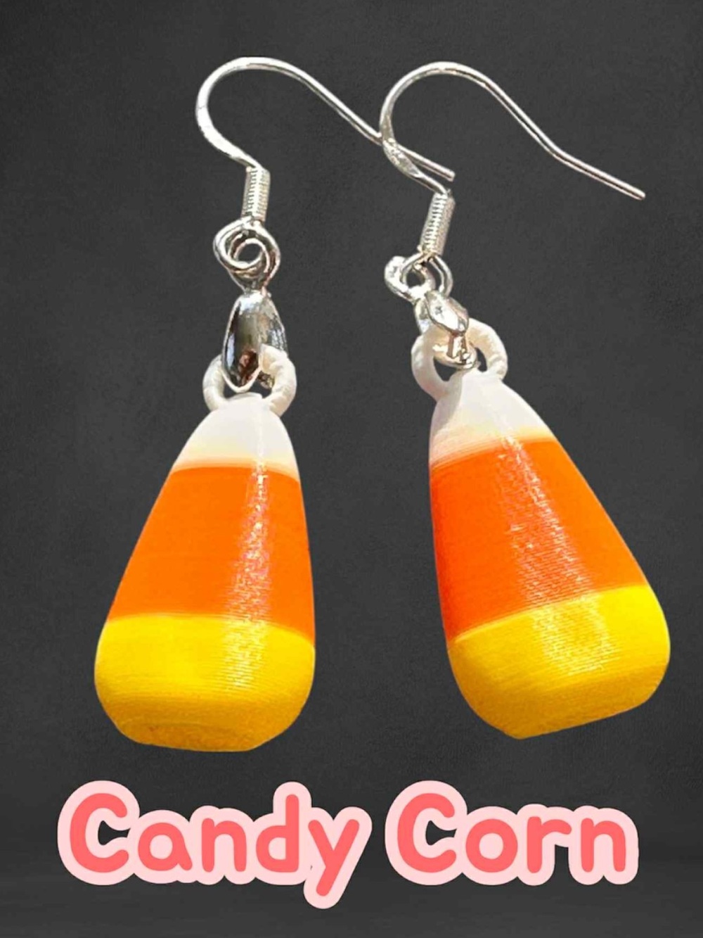 Candy Corn Drop Earrings - Orange, Yellow & White